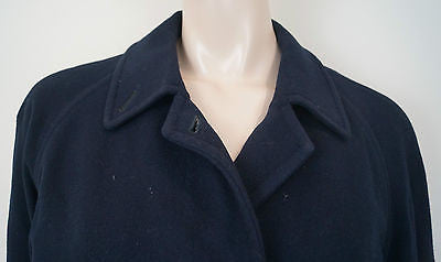 BURBERRY VINTAGE Ladies Black Wool & Alpaca Blend Lined Classic Winter Coat 10