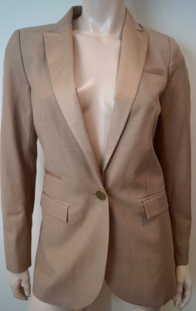 BY MALENE BIRGER Women's Caramel Wool Blend Formal Blazer Jacket EU34; UK8