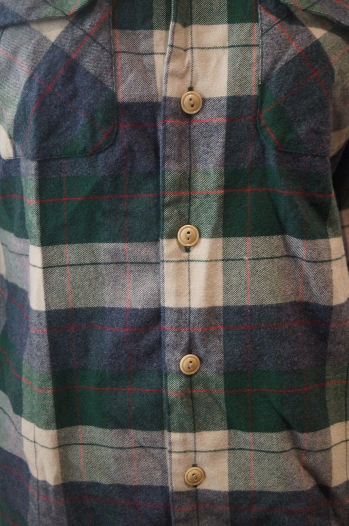 RALPH LAUREN Mens Green Cream Check Cotton Wool Classic Fit Long Sleeve Shirt 6