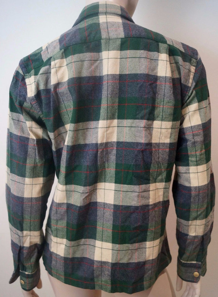 RALPH LAUREN Mens Green Cream Check Cotton Wool Classic Fit Long Sleeve Shirt 6