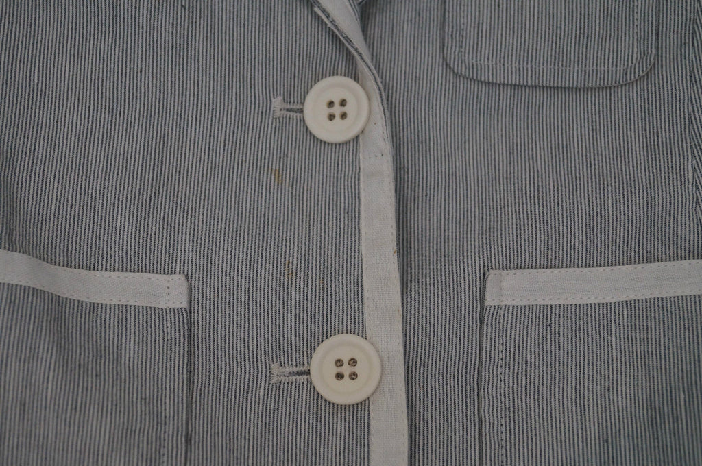 BONPOINT Baby Toddler Grey & Cream Cotton Linen Striped Formal Blazer Jacket 3Y