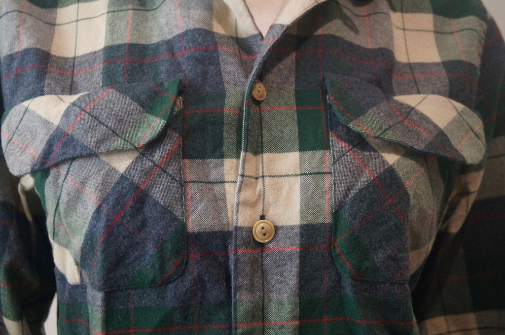 RALPH LAUREN Mens Green Cream Check Cotton Wool Classic Fit Long Sleeve Shirt 6