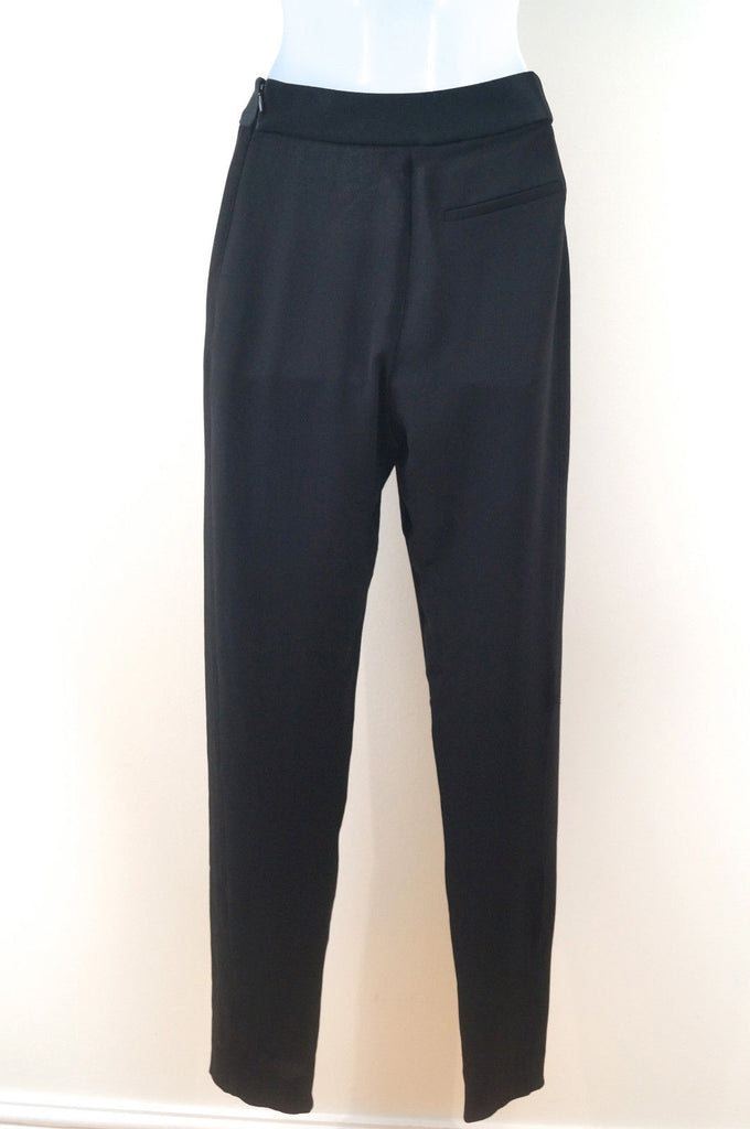 LANVIN ETE 2013 Black Silk Blend Formal Tapered Evening Trousers FR38 UK12