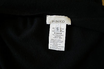 PINKO Black Knitwear Cashmere Silk Alpaca Blend Ribbed Short Mini Dress Sz:S