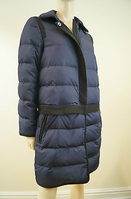 DKNY DONNA KARAN NEW YORK Women's Black Wool Blend Sheen Mac Trench Coat Sz:M