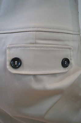 TRUSSARDI Made In Italy Beige Fitted Branded Wide Waist Pencil Skirt UK14; IT42