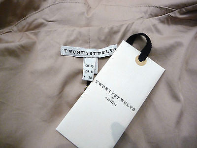 TWENTY8TWELVE S MILLER Beige Cotton Belted Trench Mac Jacket Coat UK10 BNWT