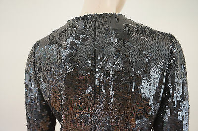 FREDA Designer Stunning Black Sequin Embelished Evening Jacket UK8 RRP £480