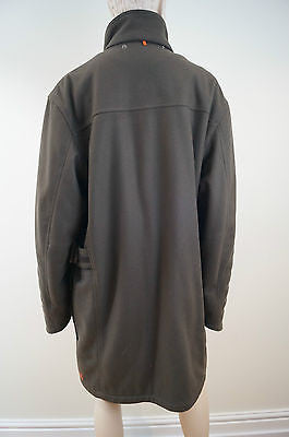 HUGO BOSS Men's Khaki Green Virgin Wool Blend Formal Winter Coat