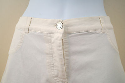 FARHI By NICOLE FARHI White Cotton Blend Wide Leg Trousers Jeans Pants EU38 UK12