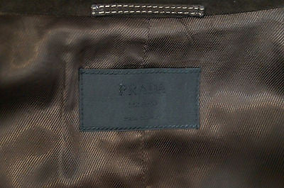 PRADA Fabulous Chocolate Brown Suede Cream Stitch Detail Blazer Jacket IT44 UK12