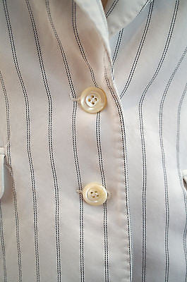 GERARD DAREL Off White & Dark Navy Stripe Lined Summer Blazer Jacket EU38; UK10