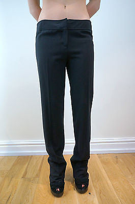PATRIZIA PEPE Women's Wool Mix Black Straight Leg Formal Trousers / Pants IT42