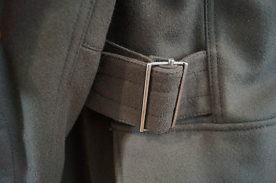 HUGO BOSS Men's Khaki Green Virgin Wool Blend Formal Winter Coat