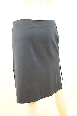 JOSEPH Made In France Black Linen Blend A Line Formal Skirt UK12; FR40