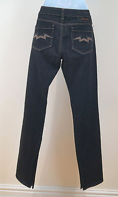 SERFONTAINE Womens Black Denim Cotton Blend Skinny Leg Jeans Pants Sz 28