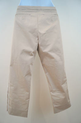 LOUIS VUITTON Beige Cotton Blend Stitch Detail Crop Trousers Pants Sz:38 UK10