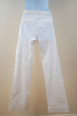 FARHI By NICOLE FARHI White Cotton Blend Wide Leg Trousers Jeans Pants EU38 UK12