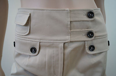 TRUSSARDI Made In Italy Beige Fitted Branded Wide Waist Pencil Skirt UK14; IT42