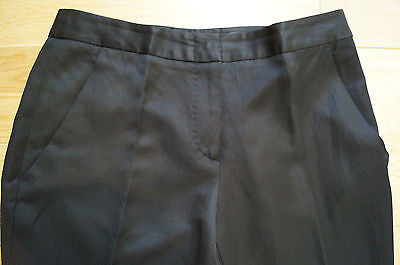 ALEXANDER MCQUEEN Black Fine Rib Textured Evening Trousers / Pants UK12; IT40