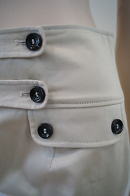 TRUSSARDI Made In Italy Beige Fitted Branded Wide Waist Pencil Skirt UK14; IT42