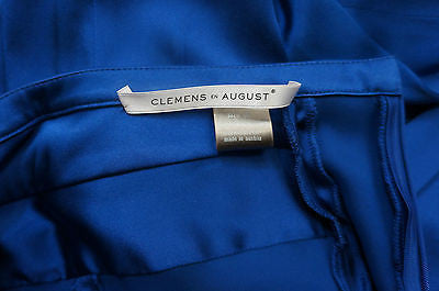 CLEMENS EN AUGUST Silk Blend Royal Blue Slim Leg Evening Trousers EU38 UK10