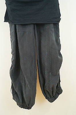 PINKO Black Cotton Bandeau Top & Charcoal Grey Silk Cargo Playsuit Jumpsuit UK8
