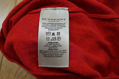 BURBERRY London Red 100% Cotton Knitwear Tank Sleeveless Sweater Top Sz: S