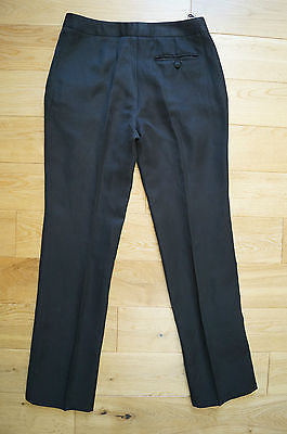 ALEXANDER MCQUEEN Black Fine Rib Textured Evening Trousers / Pants UK12; IT40