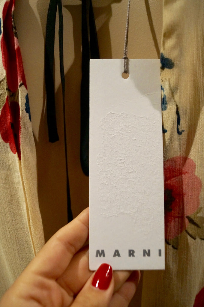 MARNI Cream Multi Colour Floral Print Long Sleeve Open Rear Blouse Top 40 BNWT