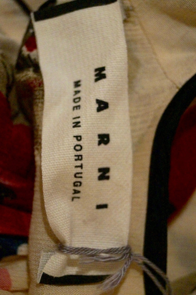 MARNI Cream Multi Colour Floral Print Long Sleeve Open Rear Blouse Top 40 BNWT