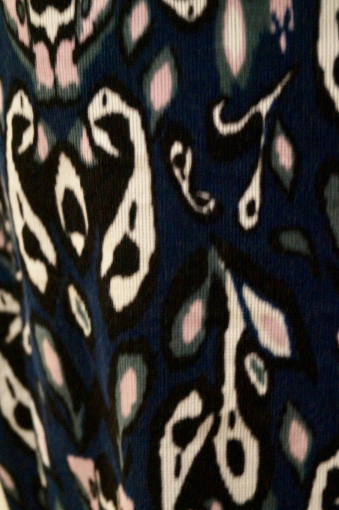 RAG & BONE JEAN Blue Black Pink Abstract Print Cord Corduroy Skinny Trousers 28