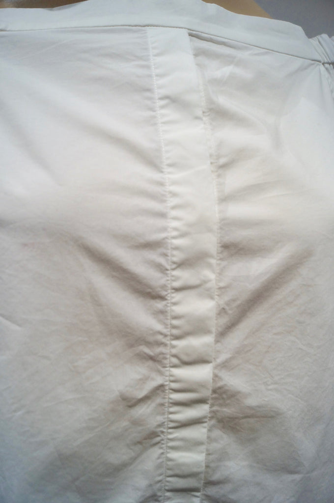 EQUIPMENT FEMME White Cotton Elastic Off Shoulder Long Sleeve Blouse Shirt Top