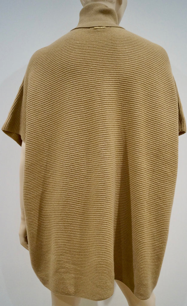 MICHAEL KORS Caramel Beige Merino Wool Cashmere Slouchy Rib Jumper Sweater M