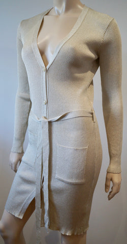 JOSEPH Tan Lambskin Suede Short Sleeve Jacket & A-Line Skirt 2PC Suit 38/40
