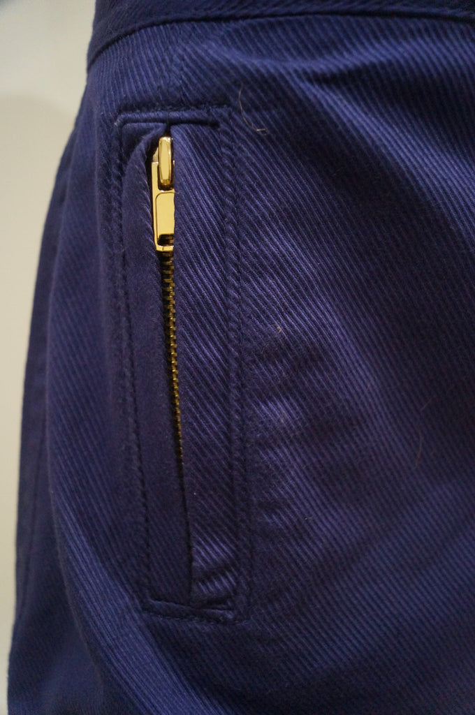 MARC BY MARC JACOBS Women's Purple Blue 100% Cotton Wrap Front Skirt US10 UK14