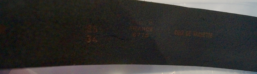 PAUL & JOE SISTER Women's Black Leather Silver Tone Fish Buckle Belt Sz:34