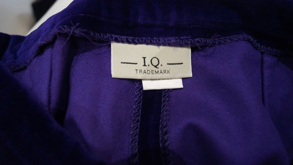 IQ TRADEMARK Women's Purple Cotton Blend Velvet Crop Capri Evening Trousers UK10