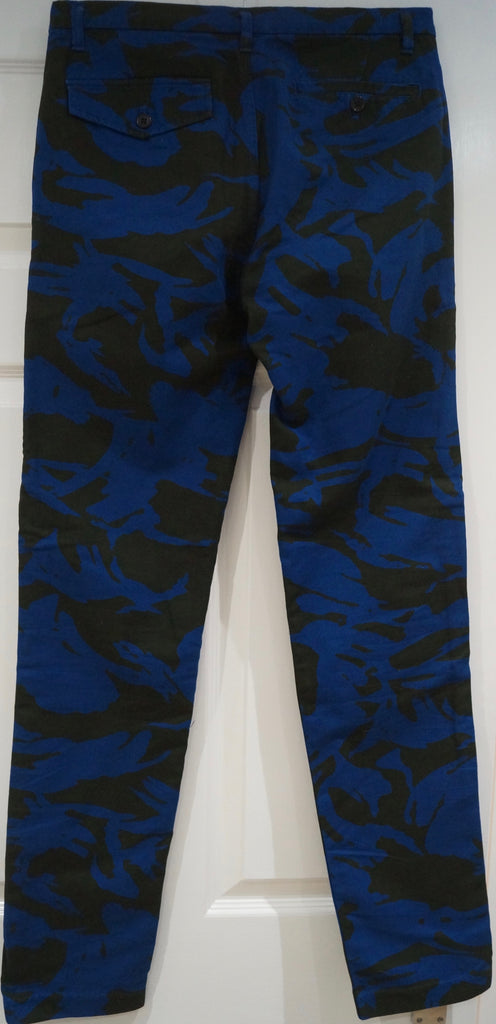 MARC BY MARC JACOBS Black Blue Cotton Abstract Print Skinny Trousers Jeans Pants