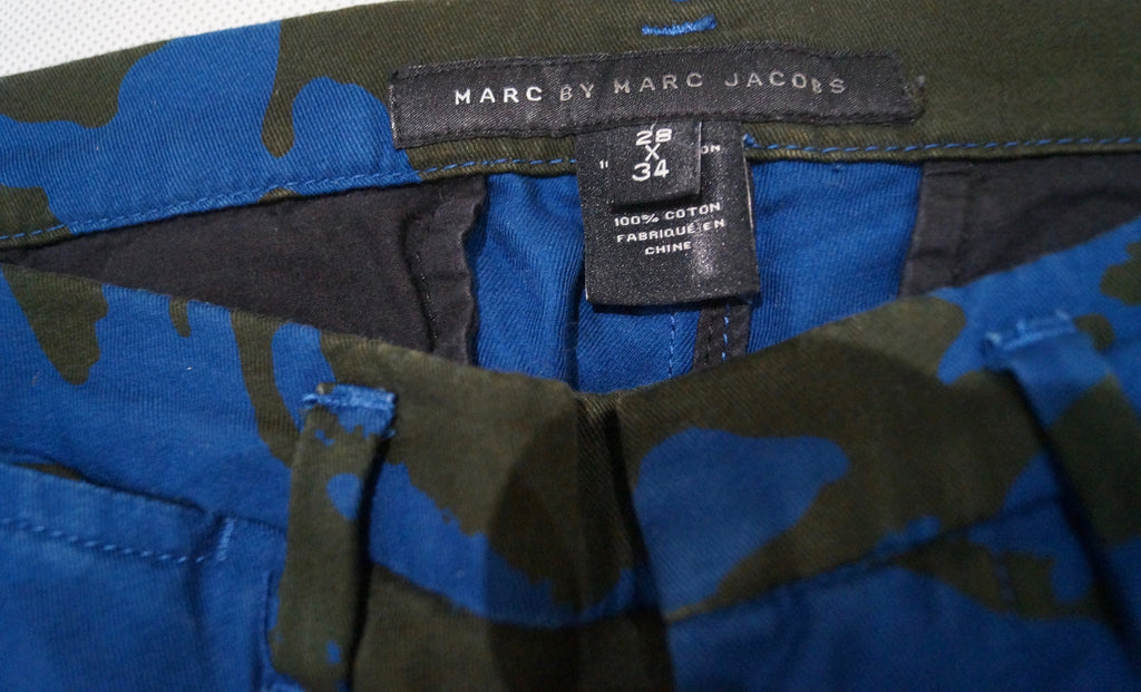 MARC BY MARC JACOBS Black Blue Cotton Abstract Print Skinny Trousers Jeans Pants