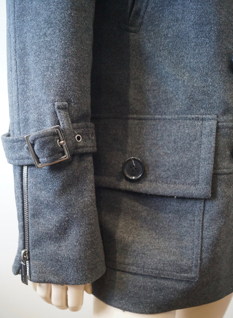 BUI DE BARBARA BUI Grey Double Breasted Collared Lined Winter Jacket Coat 40; 12
