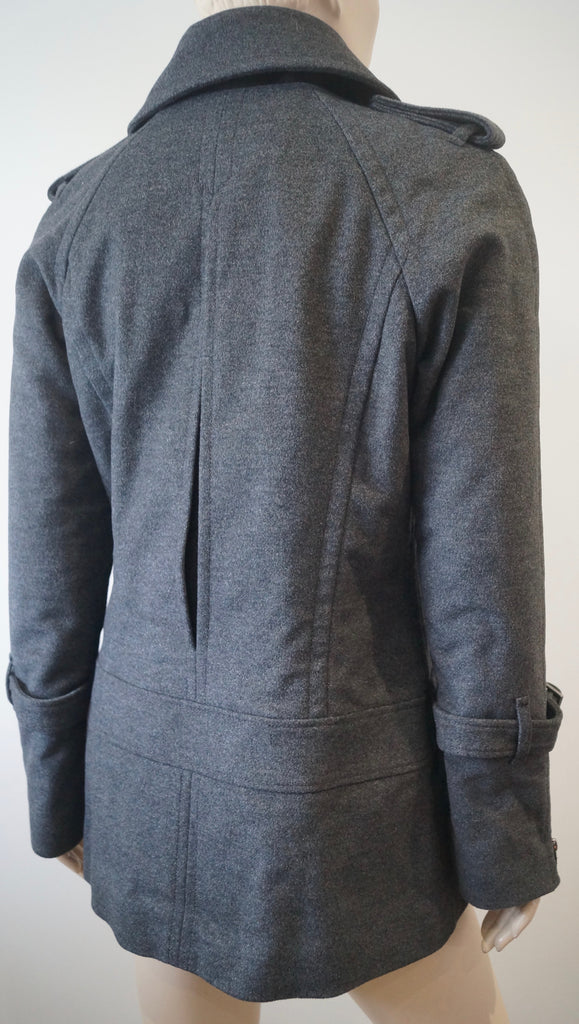 BUI DE BARBARA BUI Grey Double Breasted Collared Lined Winter Jacket Coat 40; 12