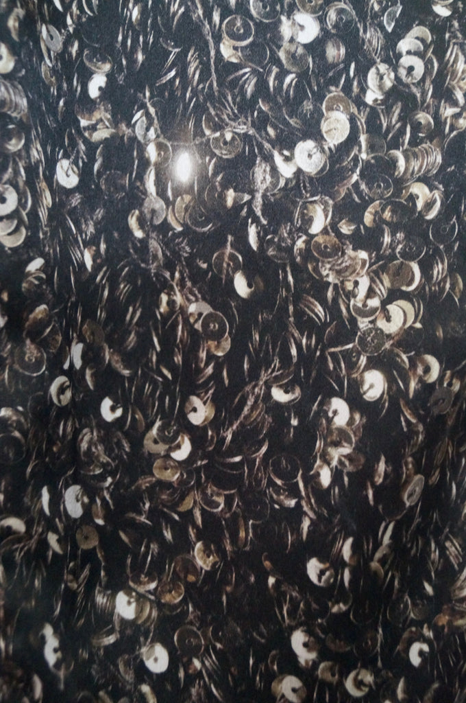 LANVIN ETE 2012 Charcoal Grey Silk Sequin Print Tapered Trousers Pants FR38 UK10