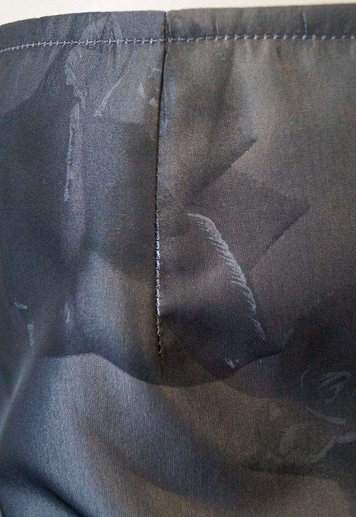 AGNES B Womens Charcoal Grey Sheen Large Floral Print Lined Pencil Skirt 40 UK14