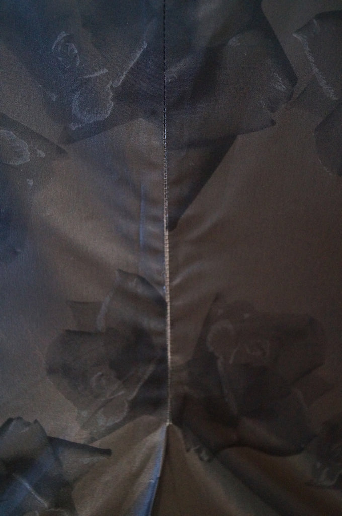 AGNES B Womens Charcoal Grey Sheen Large Floral Print Lined Pencil Skirt 40 UK14