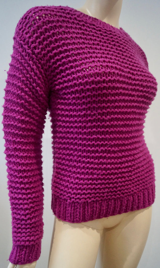 STELLA MCCARTNEY KIDS Girls Hot Pink Wool Blend Chunky Knit Jumper Sweater Top