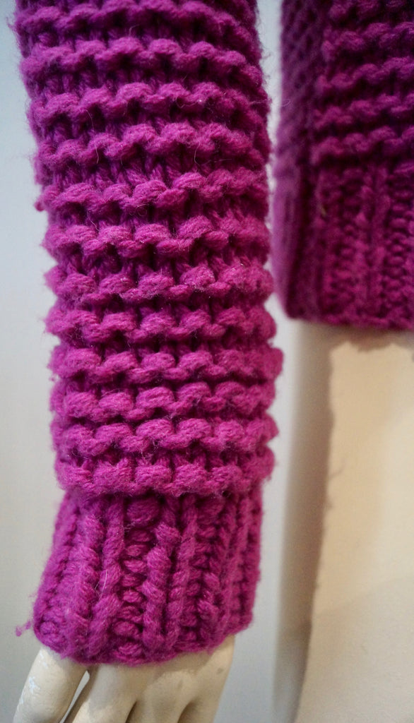 STELLA MCCARTNEY KIDS Girls Hot Pink Wool Blend Chunky Knit Jumper Sweater Top