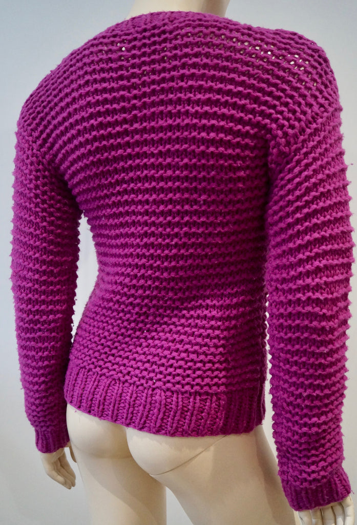 STELLA MCCARTNEY KIDS Girls Hot Pink Wool Blend Chunky Knit Jumper Sweater Top