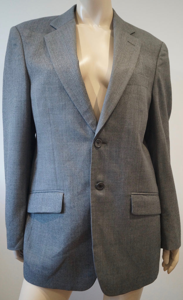 FRENCH EYE Menswear Grey 100% Super Wool 150s Formal Business Blazer Jacket 38