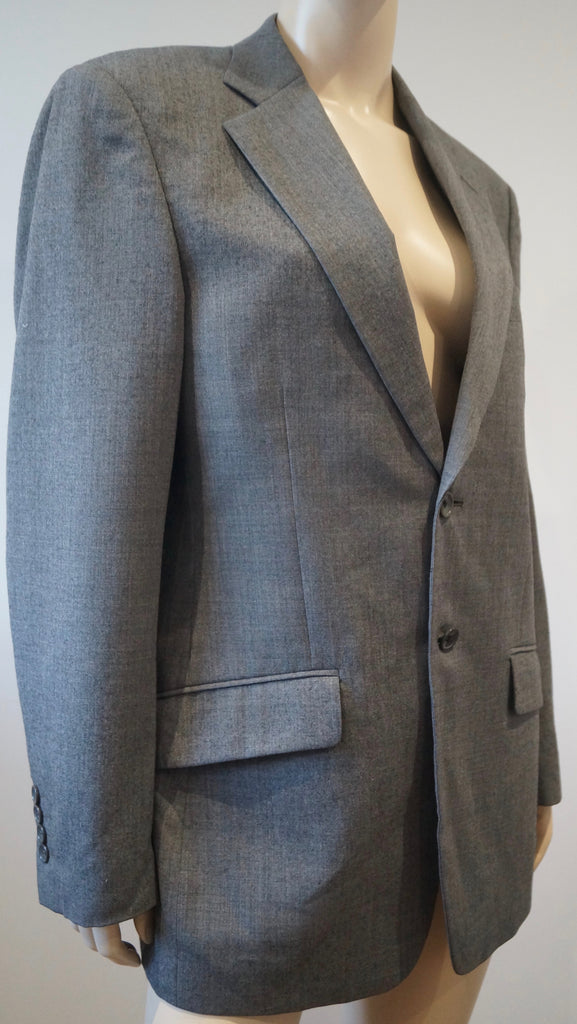 FRENCH EYE Menswear Grey 100% Super Wool 150s Formal Business Blazer Jacket 38